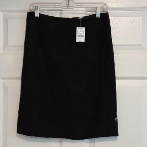 NWT J. crew black lace pencil skirt